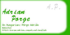 adrian porge business card